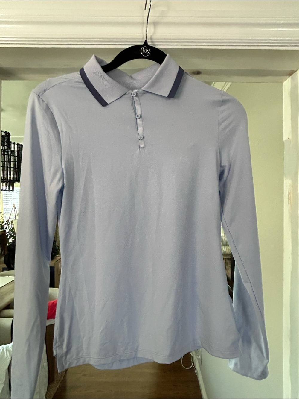 Nike Light Lavender Long-Sleeve golf Polo with Contrast Trim